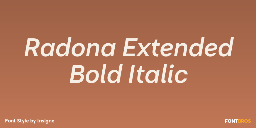 Radona Extended Bold Italic Poster