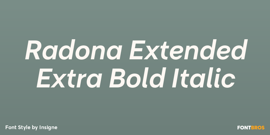 Radona Extended Extra Bold Italic Poster