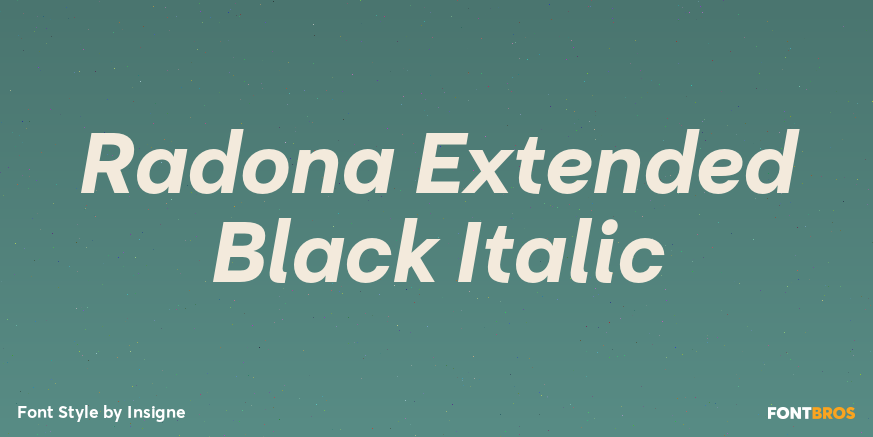 Radona Extended Black Italic Font Poster #1
