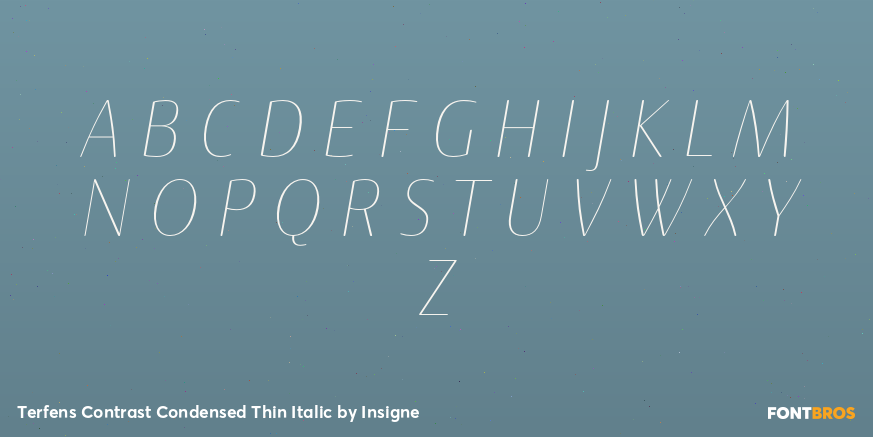 Terfens Contrast Condensed Thin Italic Font Poster #2