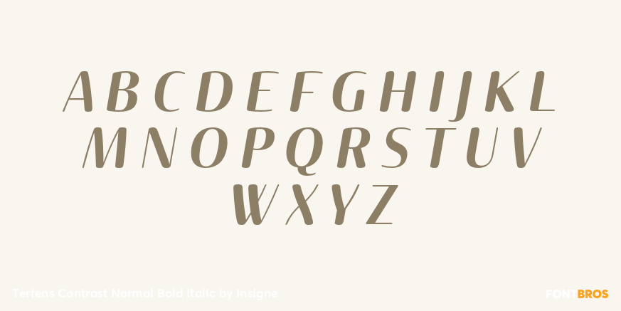Terfens Contrast Normal Bold Italic Font Poster #1