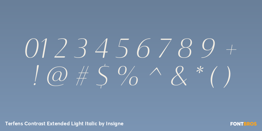 Terfens Contrast Extended Light Italic Font Poster #1