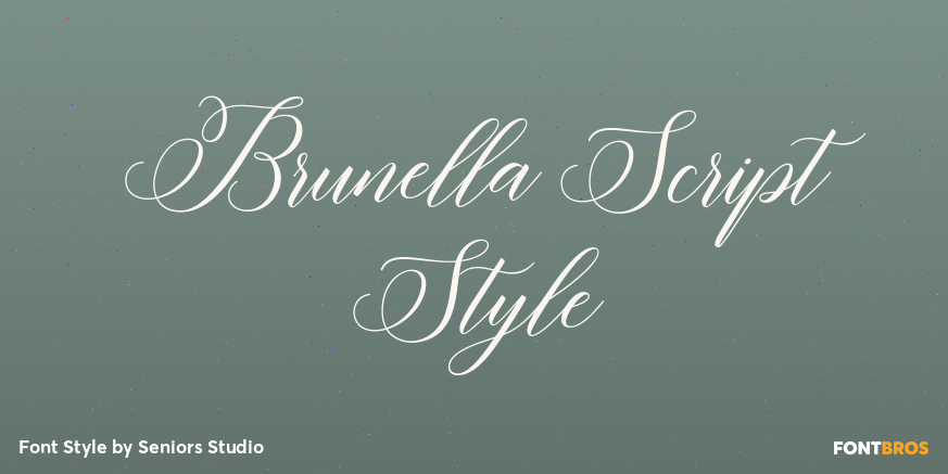 Brunella Script Style Poster