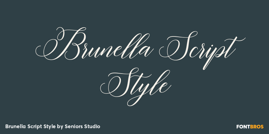 Brunella Script Style Poster