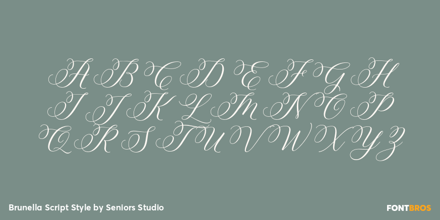 Brunella Script Style Font Poster #2