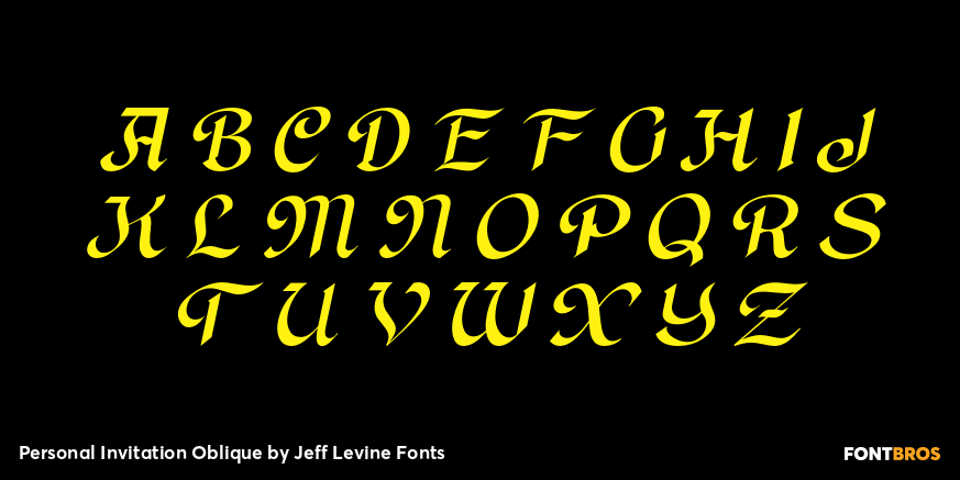 Personal Invitation Oblique Font Poster #2