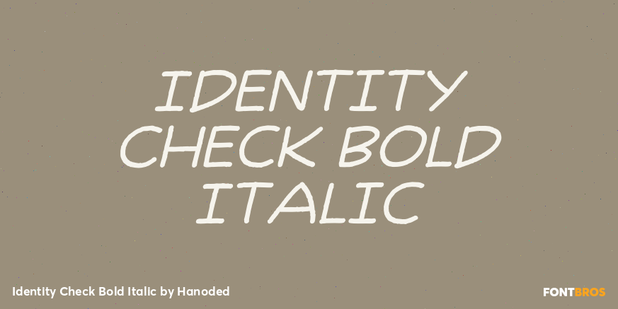 Identity Check Bold Italic Font Poster #1