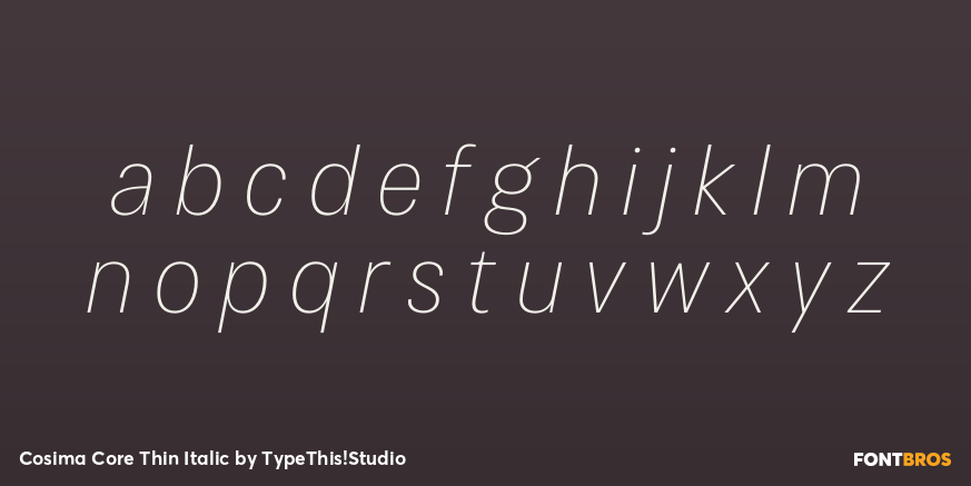 Cosima Core Thin Italic Font Poster #3