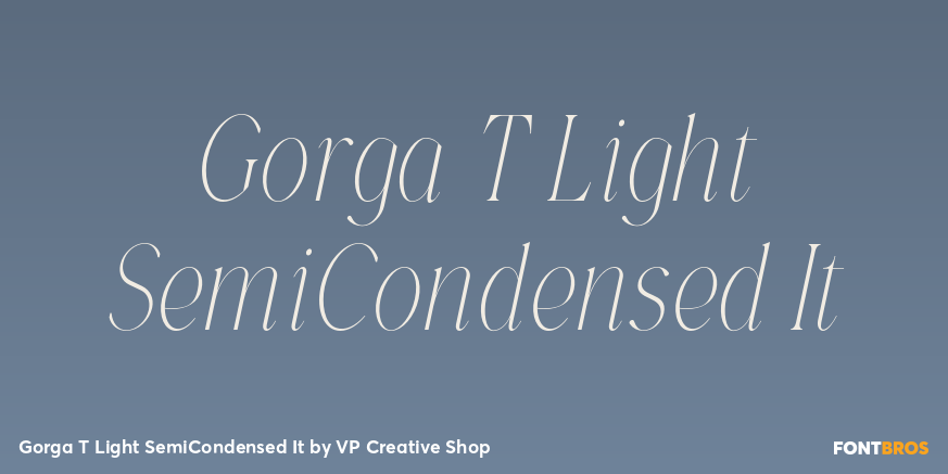 Gorga T Light SemiCondensed It Font Poster #1