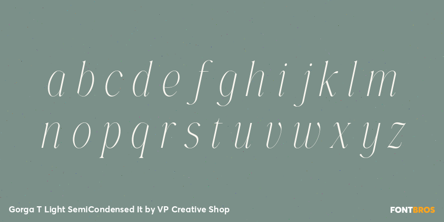 Gorga T Light SemiCondensed It Font Poster #3
