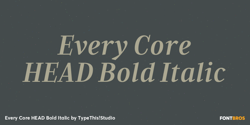 Every Core HEAD Bold Italic Font Poster #1