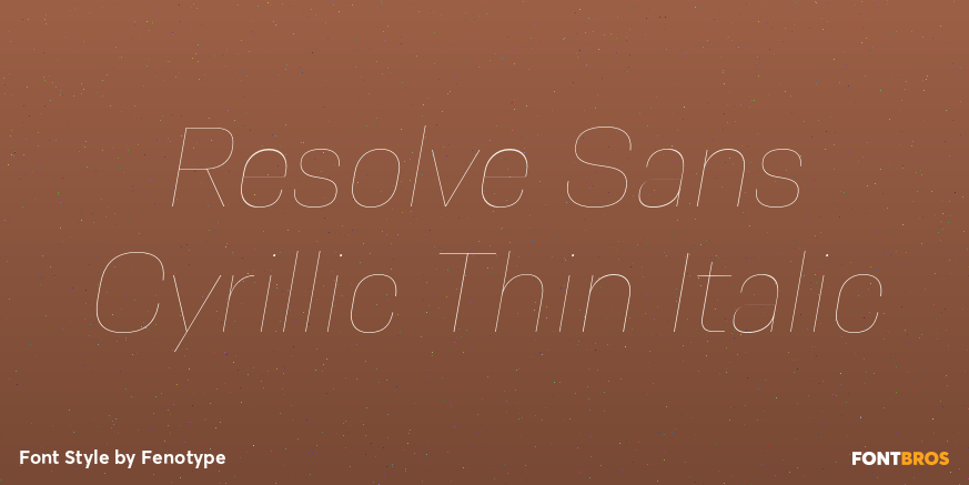 Resolve Sans Cyrillic Thin Italic Font Poster #1