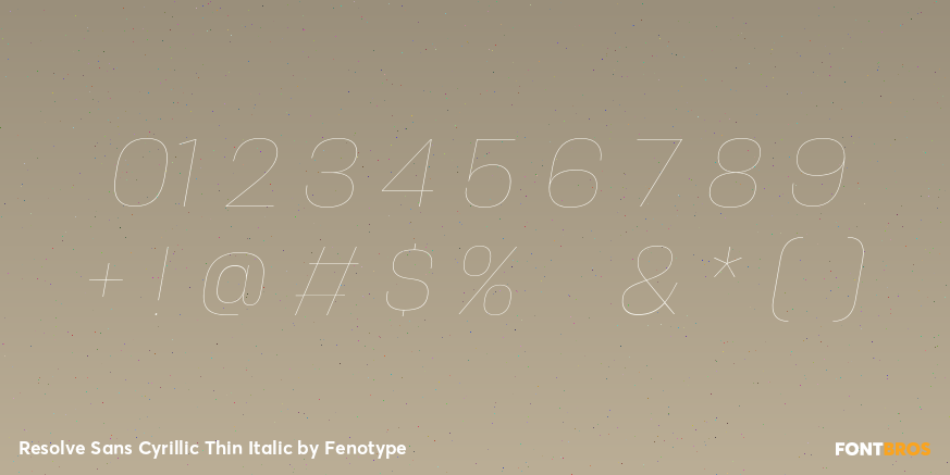 Resolve Sans Cyrillic Thin Italic Font Poster #1