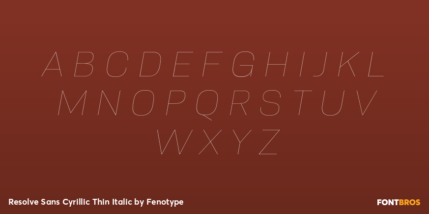 Resolve Sans Cyrillic Thin Italic Font Poster #1