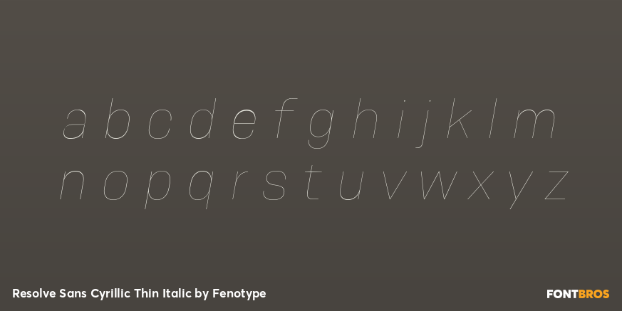 Resolve Sans Cyrillic Thin Italic Font Poster #1