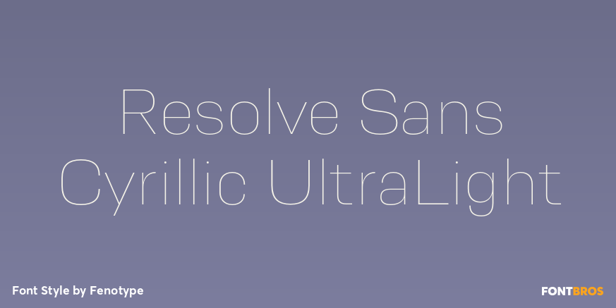 Resolve Sans Cyrillic UltraLight Font Poster #1