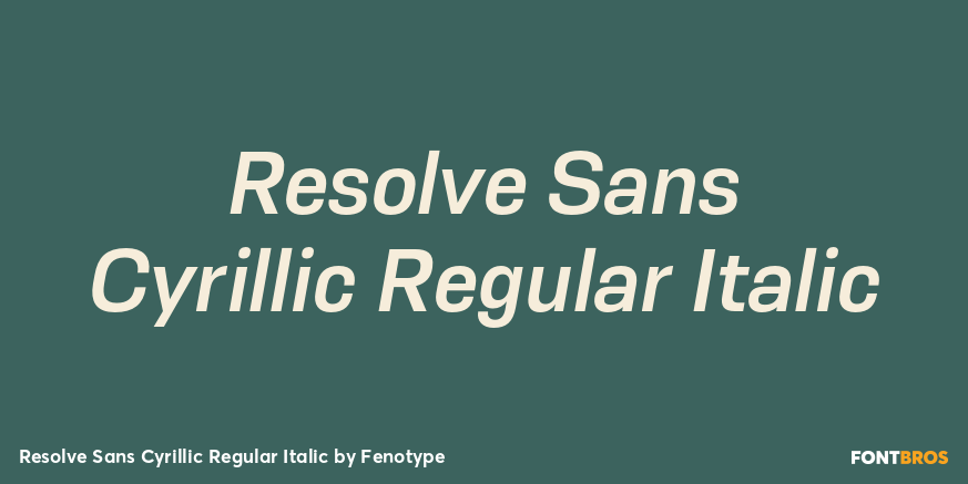 Resolve Sans Cyrillic Regular Italic Font Poster #1