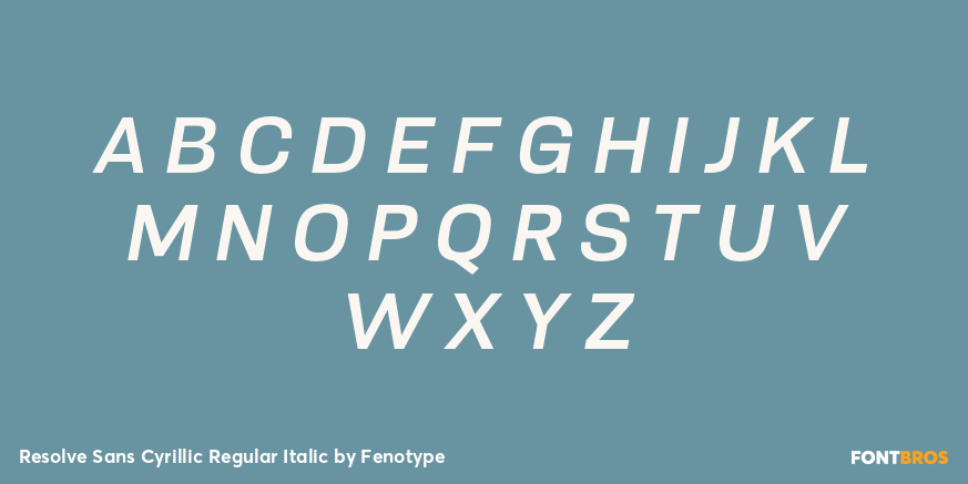Resolve Sans Cyrillic Regular Italic Font Poster #2