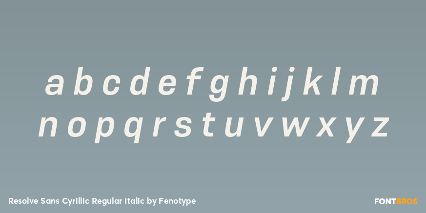 Resolve Sans Cyrillic Regular Italic Font Poster #3