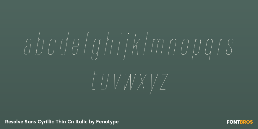 Resolve Sans Cyrillic Thin Cn Italic Font Poster #3