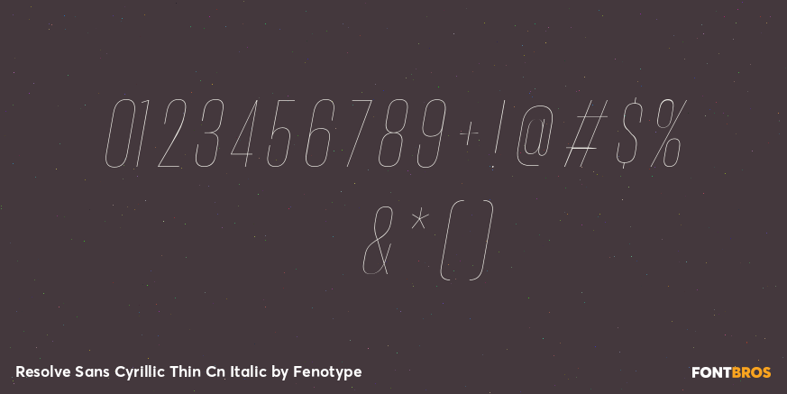 Resolve Sans Cyrillic Thin Cn Italic Font Poster #4