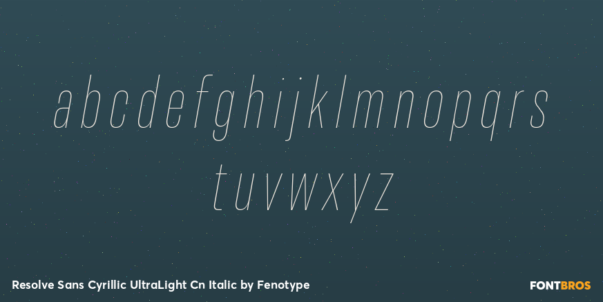 Resolve Sans Cyrillic UltraLight Cn Italic Font Poster #1