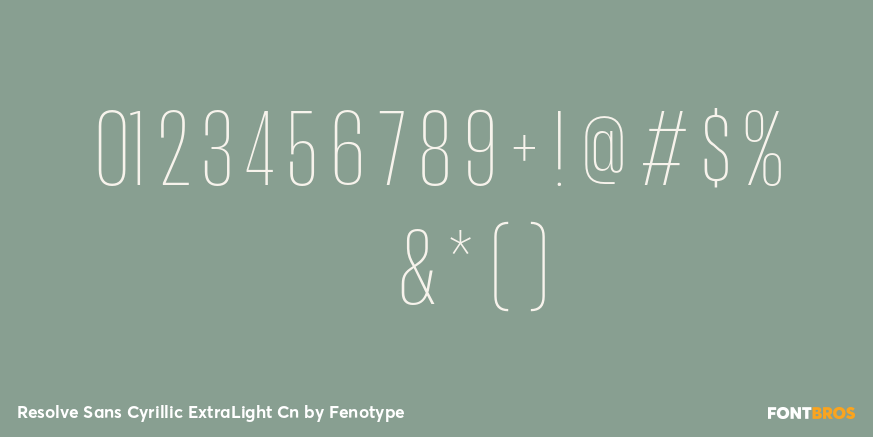 Resolve Sans Cyrillic ExtraLight Cn Font Poster #1