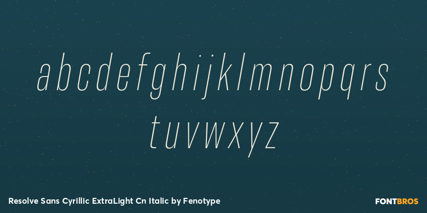 Resolve Sans Cyrillic ExtraLight Cn Italic Font Poster #3