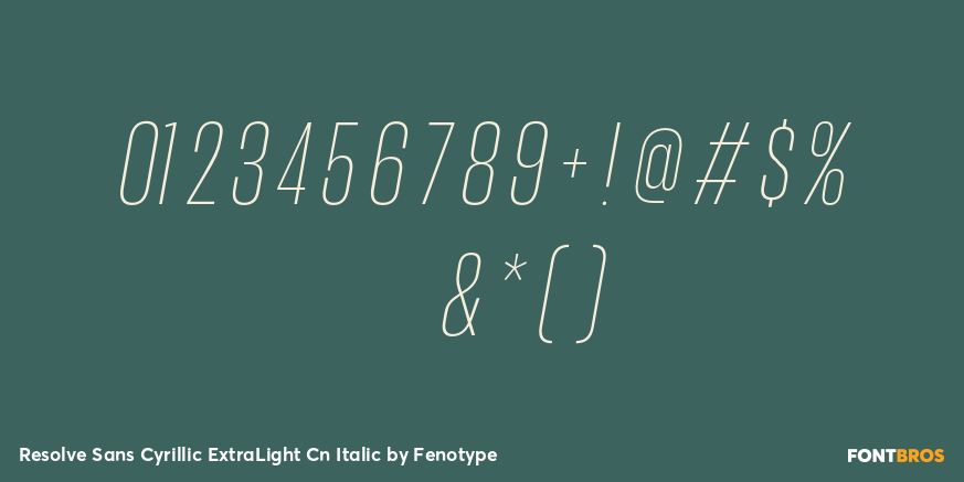 Resolve Sans Cyrillic ExtraLight Cn Italic Font Poster #4