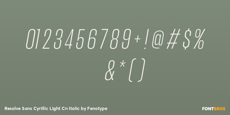 Resolve Sans Cyrillic Light Cn Italic Font Poster #1