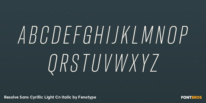 Resolve Sans Cyrillic Light Cn Italic Font Poster #2