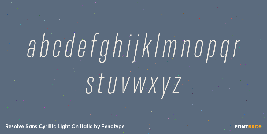 Resolve Sans Cyrillic Light Cn Italic Font Poster #3