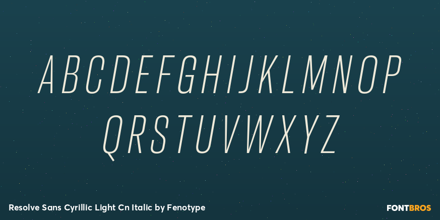 Resolve Sans Cyrillic Light Cn Italic Font Poster #1