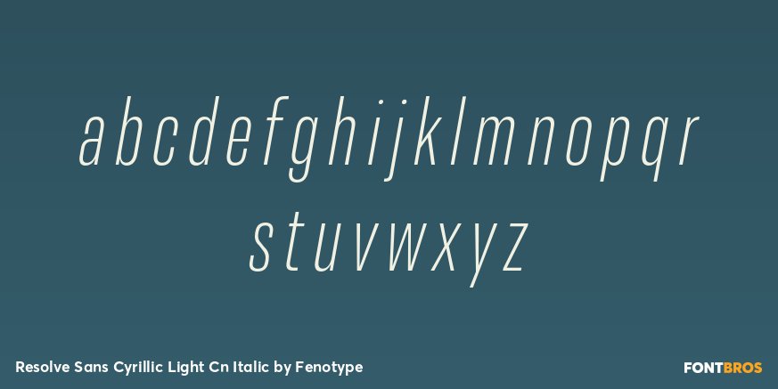 Resolve Sans Cyrillic Light Cn Italic Font Poster #1