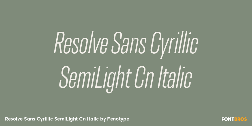Resolve Sans Cyrillic SemiLight Cn Italic Poster