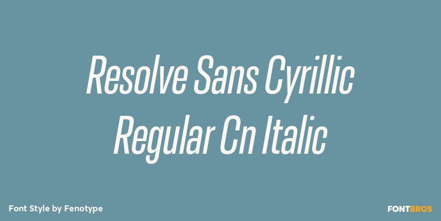 Resolve Sans Cyrillic Regular Cn Italic Font Poster #1