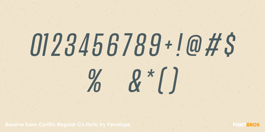 Resolve Sans Cyrillic Regular Cn Italic Font Poster #1