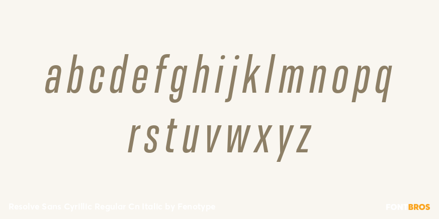 Resolve Sans Cyrillic Regular Cn Italic Font Poster #1