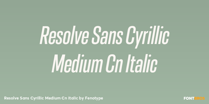 Resolve Sans Cyrillic Medium Cn Italic Font Poster #1