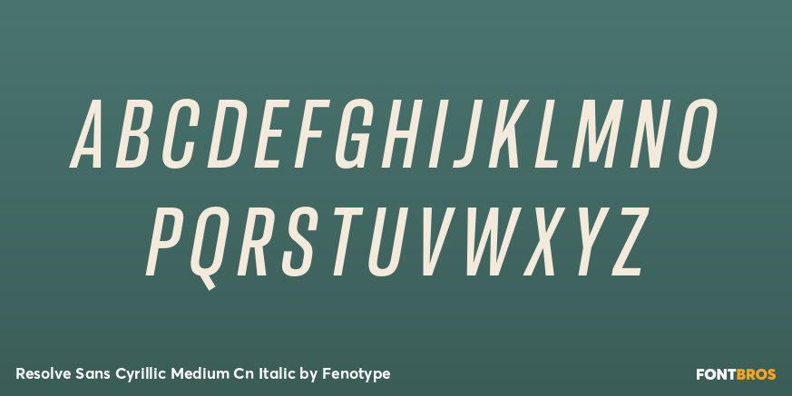 Resolve Sans Cyrillic Medium Cn Italic Font Poster #2