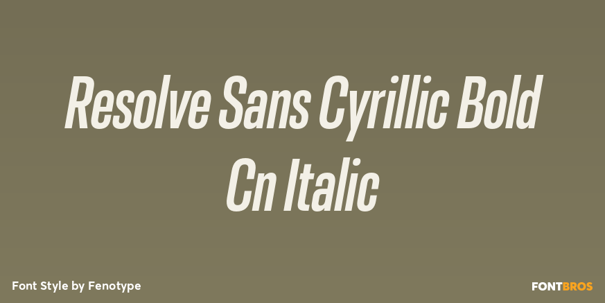 Resolve Sans Cyrillic Bold Cn Italic Font Poster #1