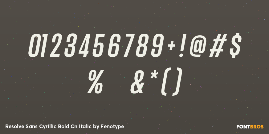 Resolve Sans Cyrillic Bold Cn Italic Font Poster #1