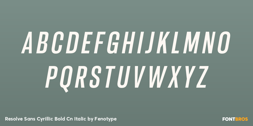Resolve Sans Cyrillic Bold Cn Italic Font Poster #2