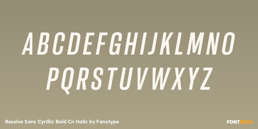 Resolve Sans Cyrillic Bold Cn Italic Font Poster #1