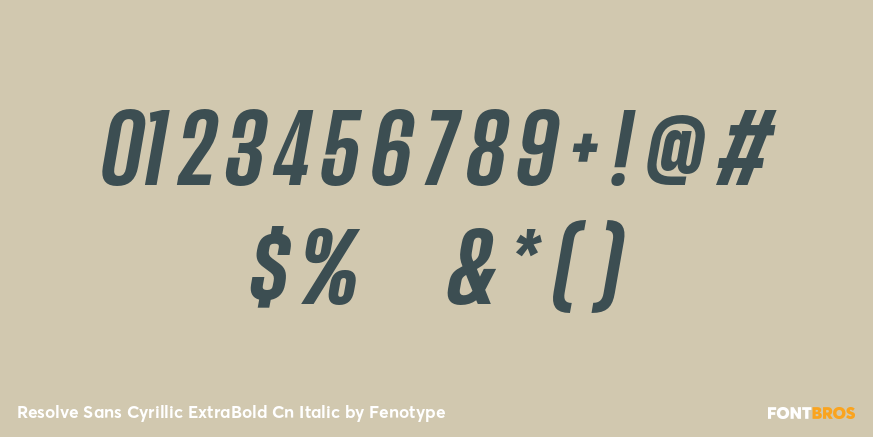 Resolve Sans Cyrillic ExtraBold Cn Italic Font Poster #1