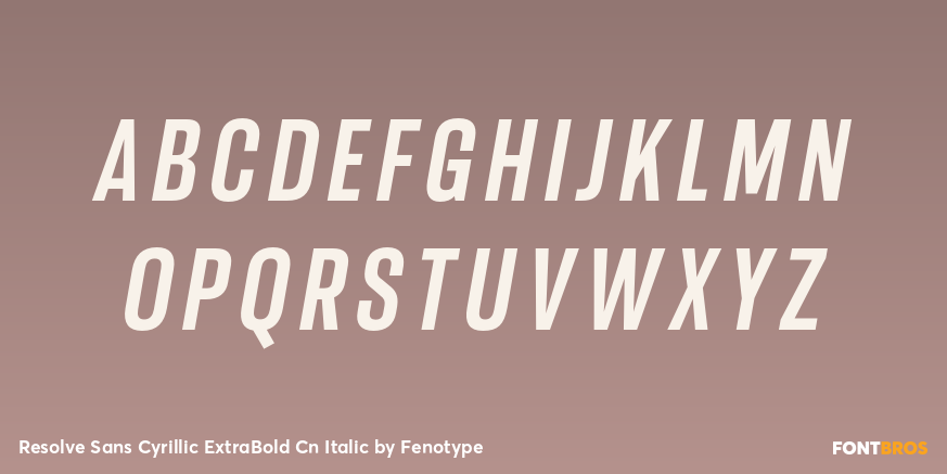 Resolve Sans Cyrillic ExtraBold Cn Italic Font Poster #2