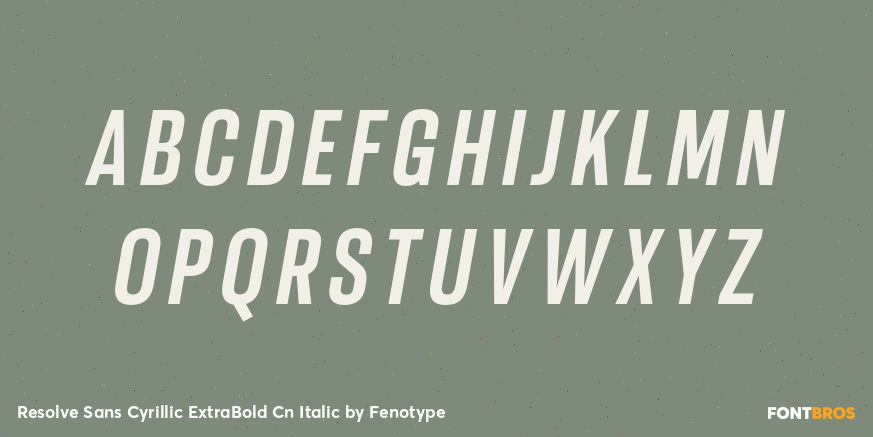 Resolve Sans Cyrillic ExtraBold Cn Italic Font Poster #1