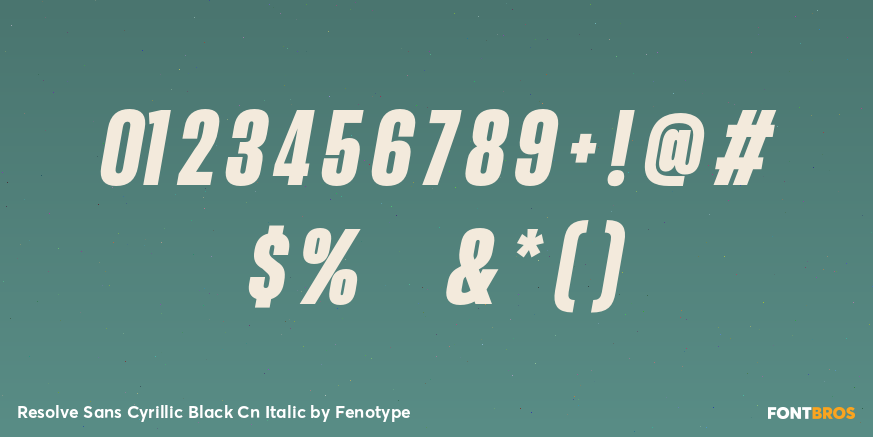 Resolve Sans Cyrillic Black Cn Italic Font Poster #1