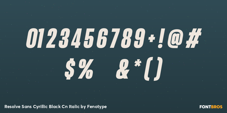 Resolve Sans Cyrillic Black Cn Italic Font Poster #4