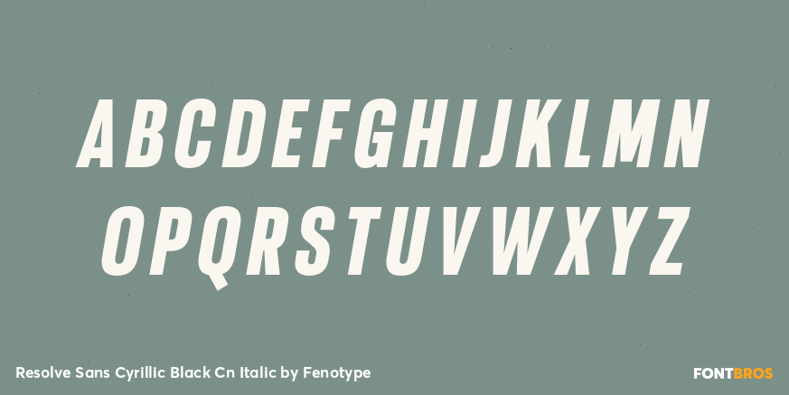 Resolve Sans Cyrillic Black Cn Italic Font Poster #1